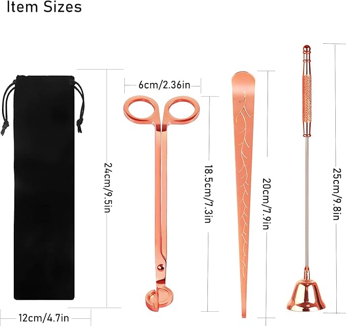 4 in 1 Elegant Candle Accessory Set, Rechargeable Lighter, Candle Wick Trimmer - Image 6