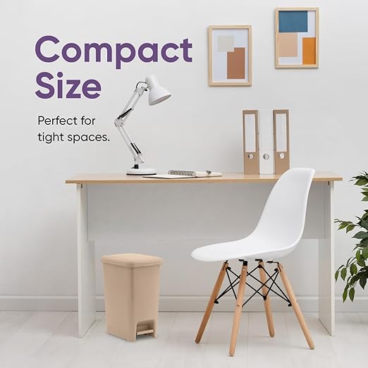Superio 2.5 Gal Slim Step On Pedal Plastic Trash Can, Waste Bin - Image 3
