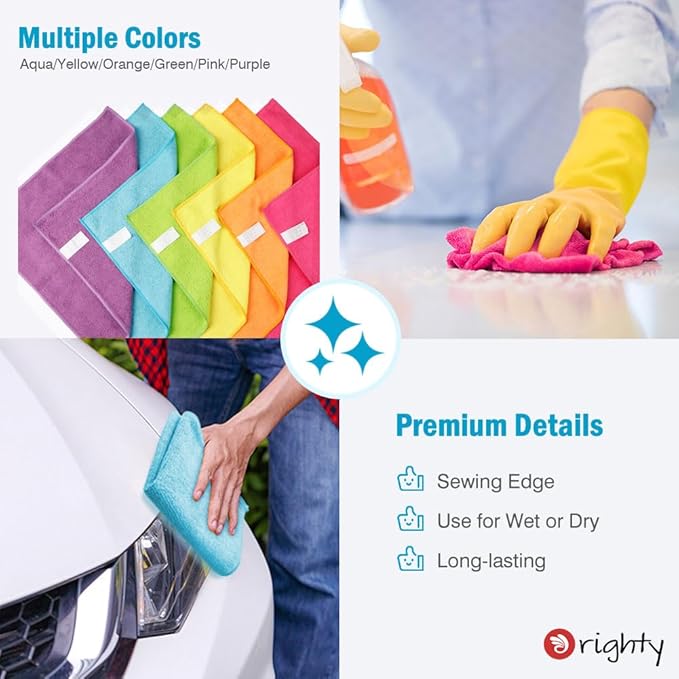 Orighty Microfiber Cleaning Cloth Pack of 60, Microfiber Towels - Image 7