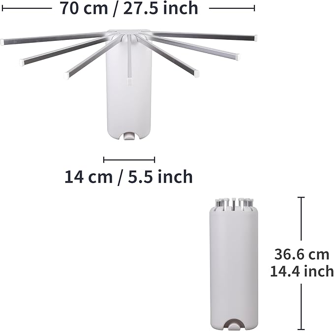 LEQ Wall Mounted Clothes Drying Rack, Garment Rack Foldable Space Saving - Image 7