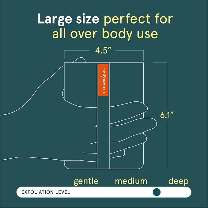 Cleanlogic Sport Exfoliating Body Scrubber, Large Exfoliator Tool - Image 3