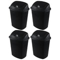 4 Pack Plastic Swing-Top Trash Can, 10 Gallon Plastic Kitchen Trash Can by Julyeen