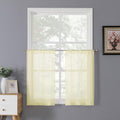 Tollpiz Sheer Tier Curtain Linen Textured Half Kitchen Curtains Sheer Light by Tollpiz