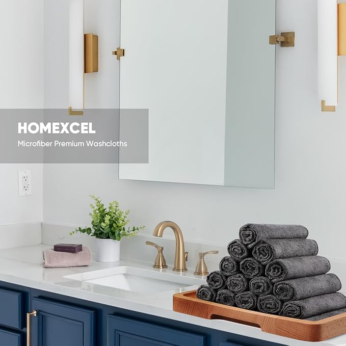 HOMEXCEL Microfiber Washcloths 50 Pack, Highly Absorbent and Soft Face Towel - Image 7