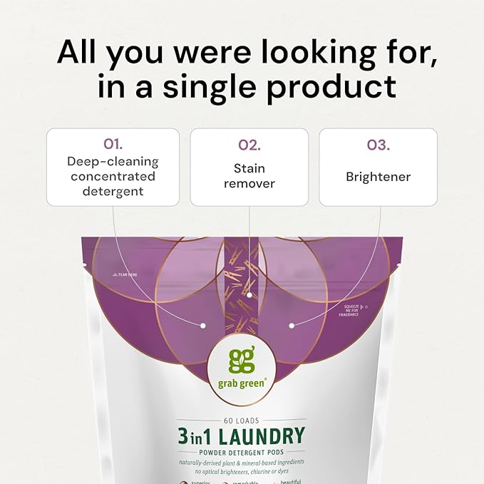 Grab Green 3-in-1 Laundry Detergent Pods, Gardenia Scent, Plant and Mineral - Image 6