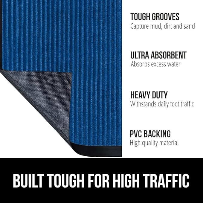 GORILLA GRIP Traffic Guard Door Mat, 2 Pack, Heavy Duty Waterproof Doormat - Image 2