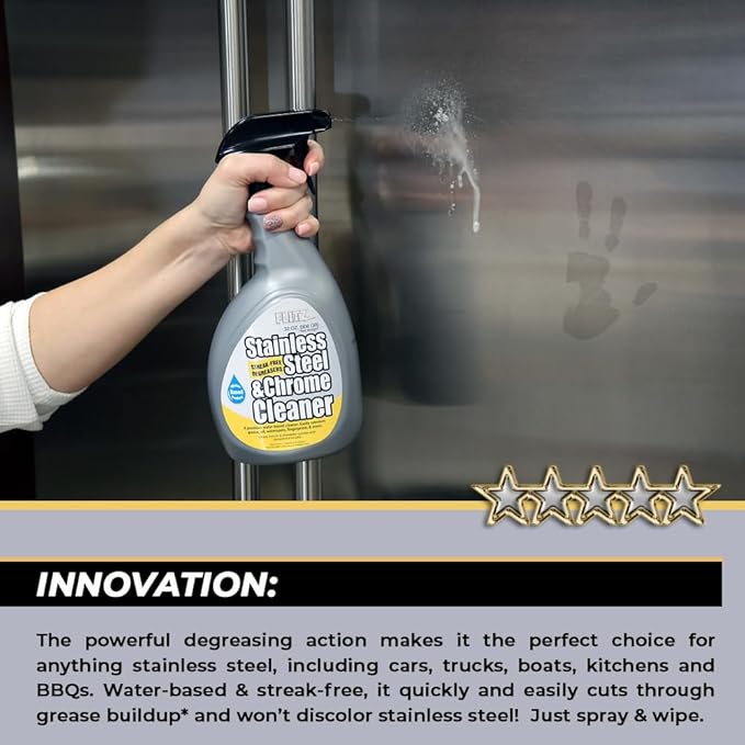 Flitz Stainless Steel & Chrome Clean - 32oz Bottle - Image 7
