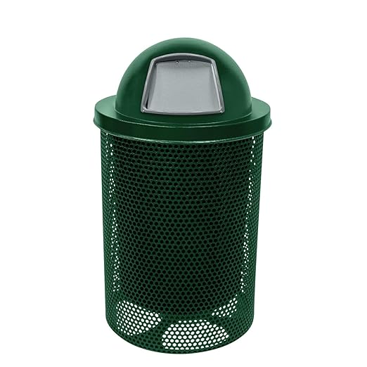 COATEDOUTDOORFURNITURE RDT-P-GRN Heavy Duty Round Trash Receptacle by CoatedOutdoorFurniture