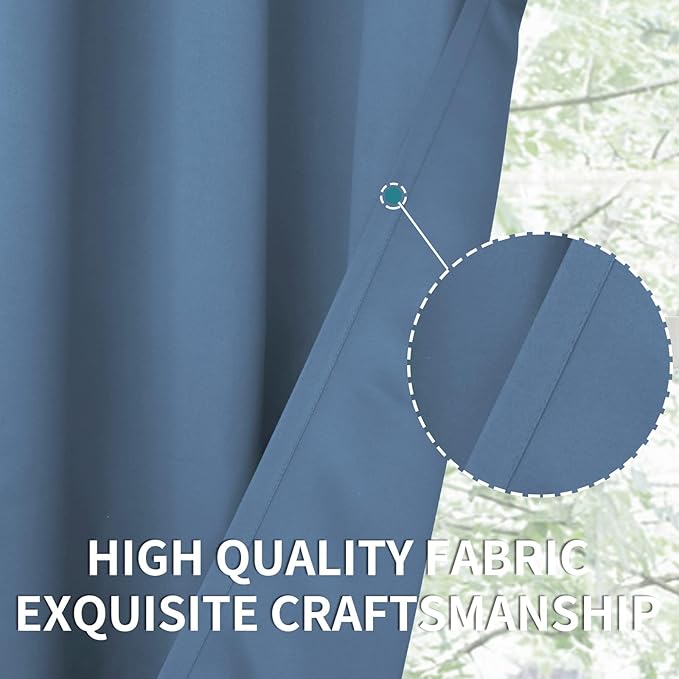 BGment Denim Blue Blackout Curtains 36 Inches Long - Image 5