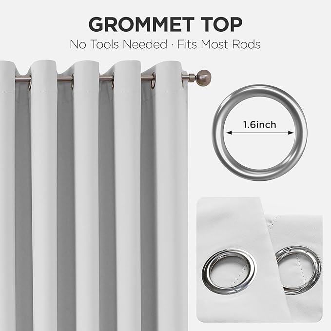 Joydeco Blackout Patio Sliding Door Curtains 84 Inches Long, Grommet Privacy - Image 7