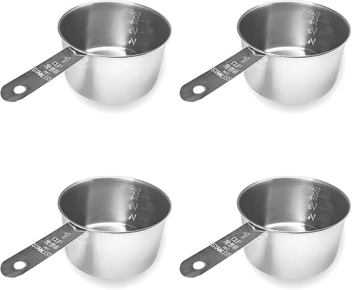 1 Cup Stainless Steel Measuring Cup | Sturdy Metal 250 ml | 240 cc | 8 oz | by Knupp+Co.