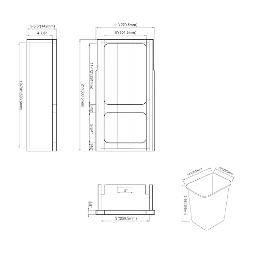 Dowell B15 Wood Base Wastebasket Pullout - Image 7