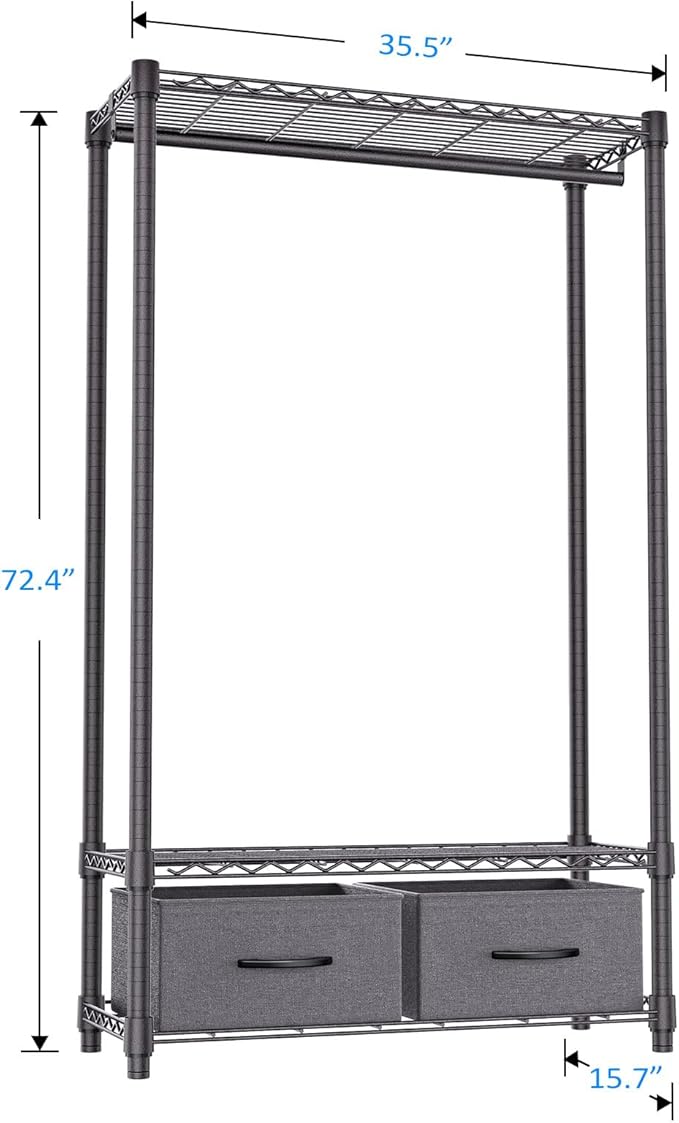 IZEUK Heavy Duty Garment Rack Wire Clothes Rack - Image 7