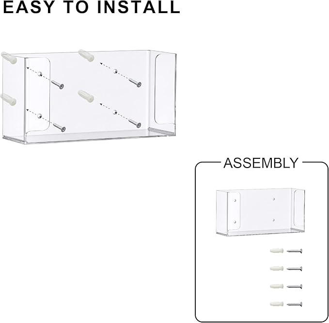 Amazing Abby Acrylic Glove Box Holder, Wall-Mounted Glove Dispenser, Floating - Image 7