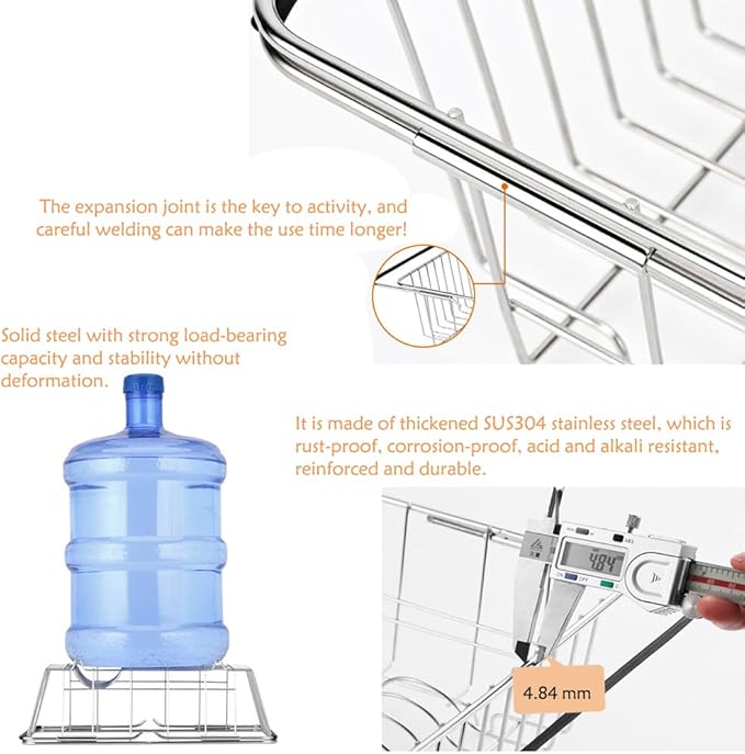 Stainless Steel Dish Drying Rack, Expandable Fruit & Vegetable Drain Rack over - Image 10