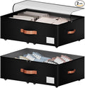 Underbed Storage With Wheels, Large Capacity 10 inches Height Storage Bins by leatherspaces