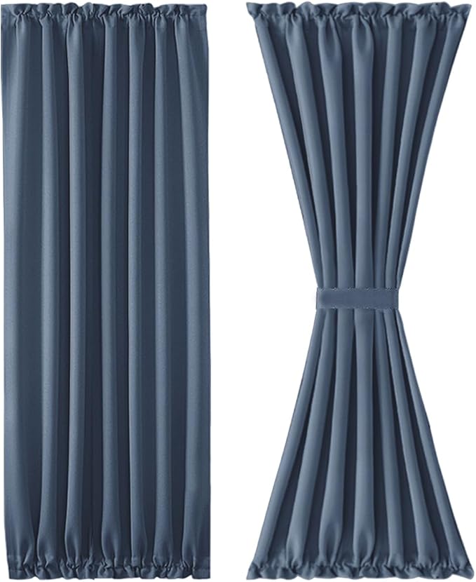 DWCN French Door Curtains – Rod Pocket Thermal Blackout Curtain - Image 7