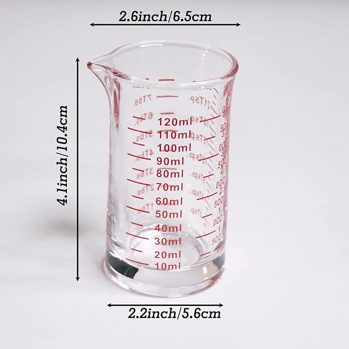 Ackers 4 Oz Glass Measuring Cup, Borosilicate Shot Glass - Image 5