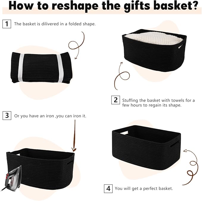 OIAHOMY Storage Basket for Shelves, Closet Cube Storage Bins Baskets for - Image 7
