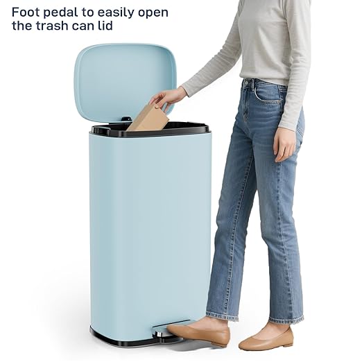 Arlopu 8/13.2 Gallon Step Trash Can, Stainless Steel Garbage Bin, Soft-Close - Image 9