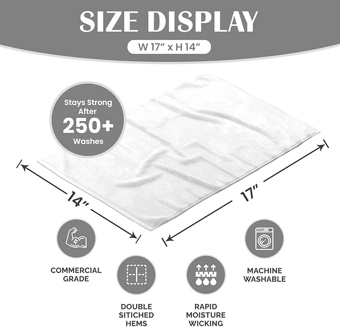 Terry Bar Mop Towels Size 14"x17" – Absorbent and Durable, Cotton Cleaning - Image 3