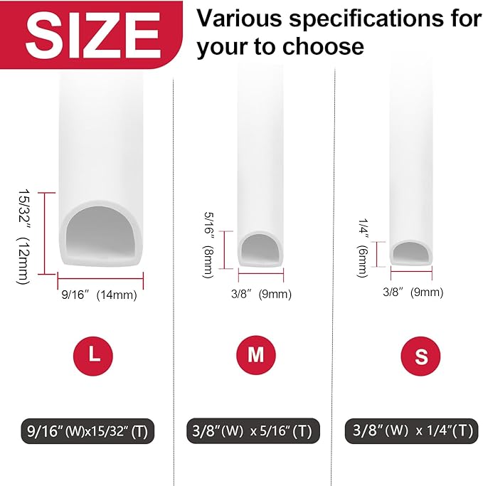 【New Upgrade】 Silicone Door Weather Stripping Door Seal Strip, 19.7 Feet - Image 2