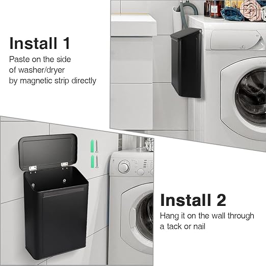 Picowe Magnetic Laundry Storage, Large Metal Lint Holder Bin - Image 3
