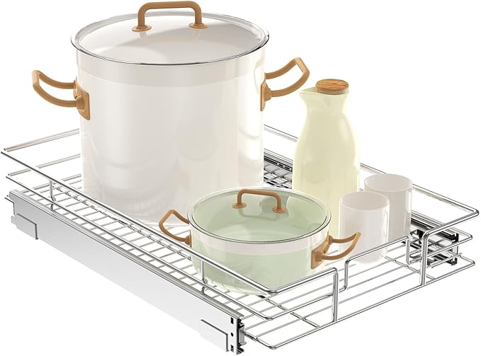 LOVMOR Pull Out Cabinet Organizer 15½" W x 21½" D, Kitchen Cabinet Pull Out by LOVMOR