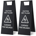 Kigley 2 Pcs Wet Floor Sign, 24 Inch Stainless Steel Caution Wet Floor Sign by Kigley