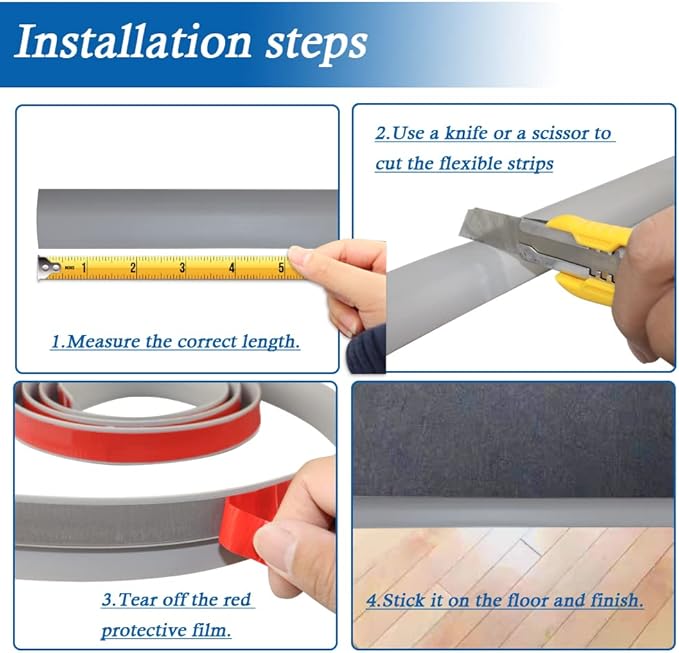 Floor Transition Strip Self Adhesive Carpet & Flooring Transitions Edging Trim - Image 6