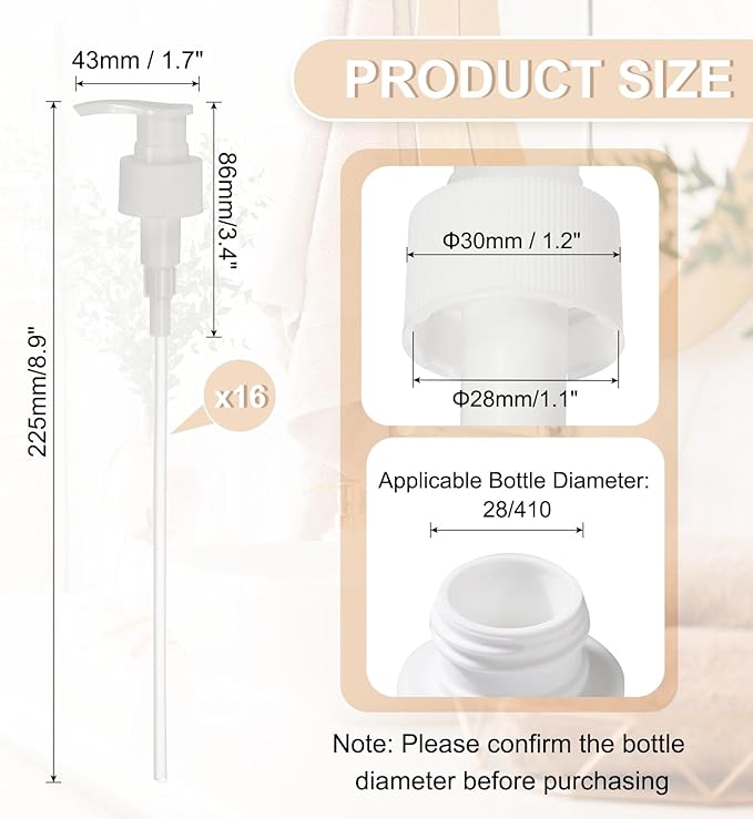 uxcell 16 Pcs Soap Dispenser Pump Heads Soap Dispensers Top Pumps Replacement - Image 2