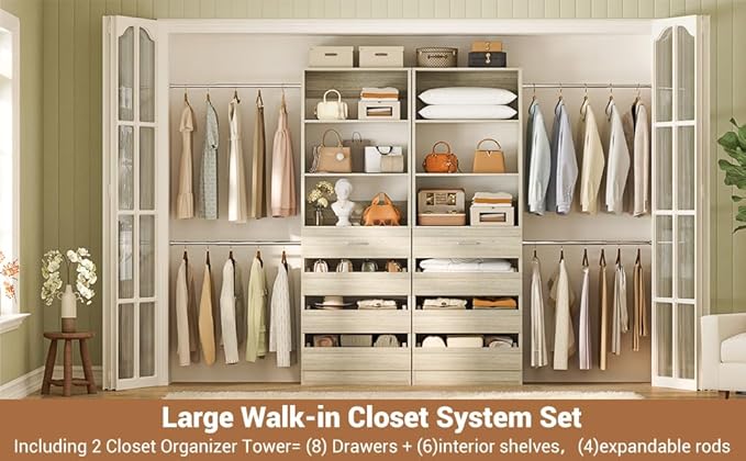 Aheaplus Closet System, 6-15Ft Closet Organizer - Image 5