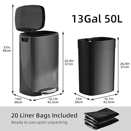 KUK 13 Gallon Kitchen Trash Can - Image 7