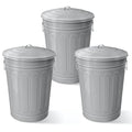 Plexon Round Trash Can 13 Gallon, Vintage Metal Outdoor Trash Can by Plexon