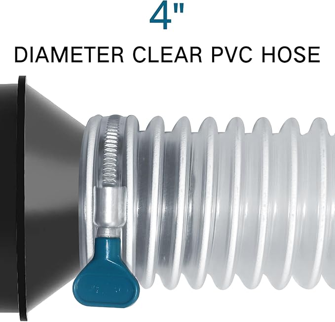 PVC Dust Collection Hose 4" x 20', Flexible Heavy PVC Fume Collection Hose - Image 7