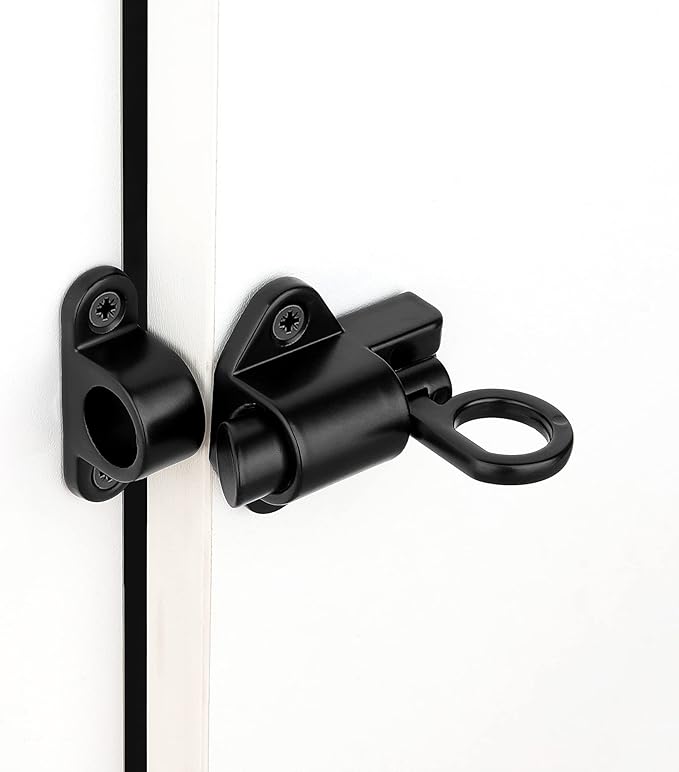 5 Packs Self-Closing Latches，Black Spring Door Lock，Resilient Bolt Latch - Image 4