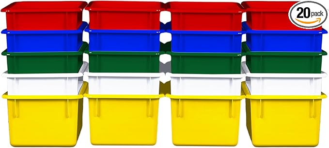 Wood Designs Cubby Storage Bin, Heavy Duty Plastic Containers by Unknown