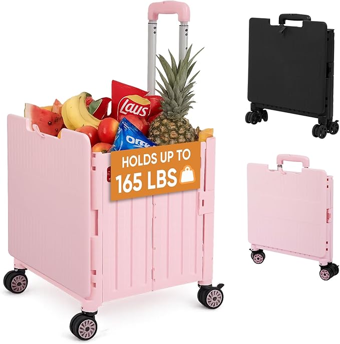 VUSIGN Folding Utility Cart, Foldable Rolling Crate Handcart by VUSIGN