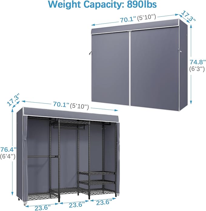 VIPEK V5C Portable Clothes Closet Wardrobe Bedroom Armoires Heavy Duty Covered - Image 5