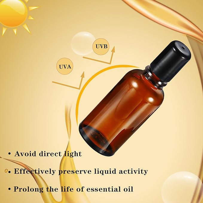 20ML Roller Bottles for Essential Oil, 4 Pack Empty Amber Glass Roller Bottle - Image 6
