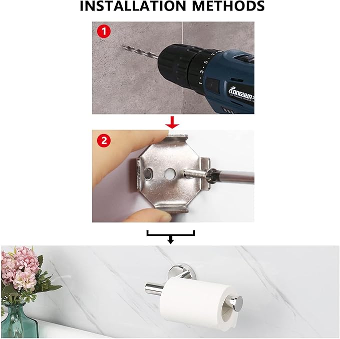 NearMoon Bathroom Toilet Paper Holder, Premium SUS304 Stainless Steel Rustproof - Image 6