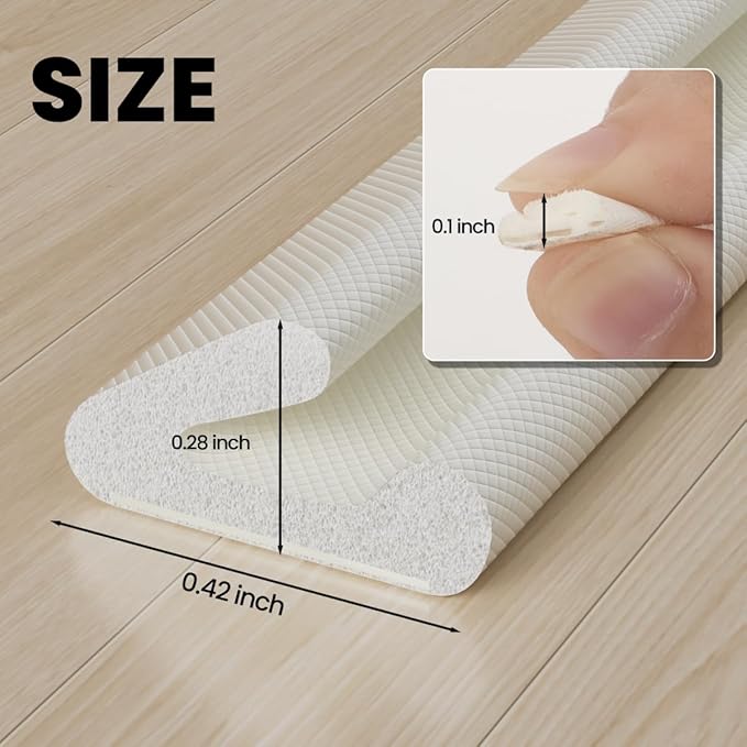 V Shape Foam Weather Stripping Door Frame Seal Strip 2Pcs×26FT White, Draft - Image 2