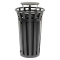 Global Industrial 24 Gallon Heavy-Duty Outdoor Metal Slatted Round Trash by GlobalIndustrial