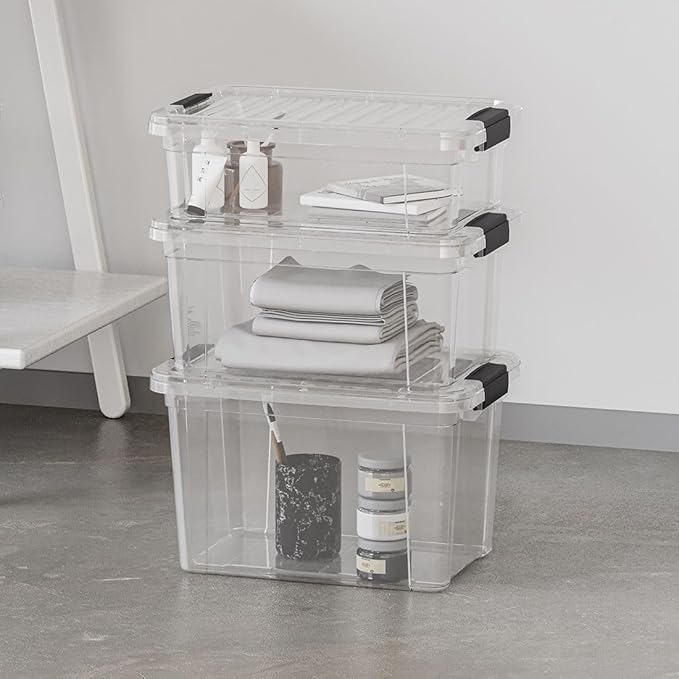 Superio Storage Bins with Lids- 2 Pack, 4.5 Qt Clear Boxes - Image 7