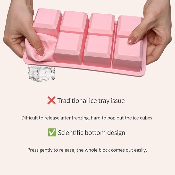 2 Pack Silicone 2 Inch Large Ice Cube Molds - Image 4