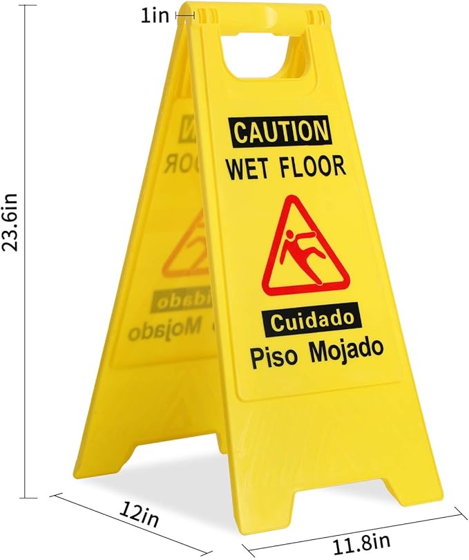 CERLMLAND wet floor signs 6 piece double-sided sign Widely used in various - Image 7