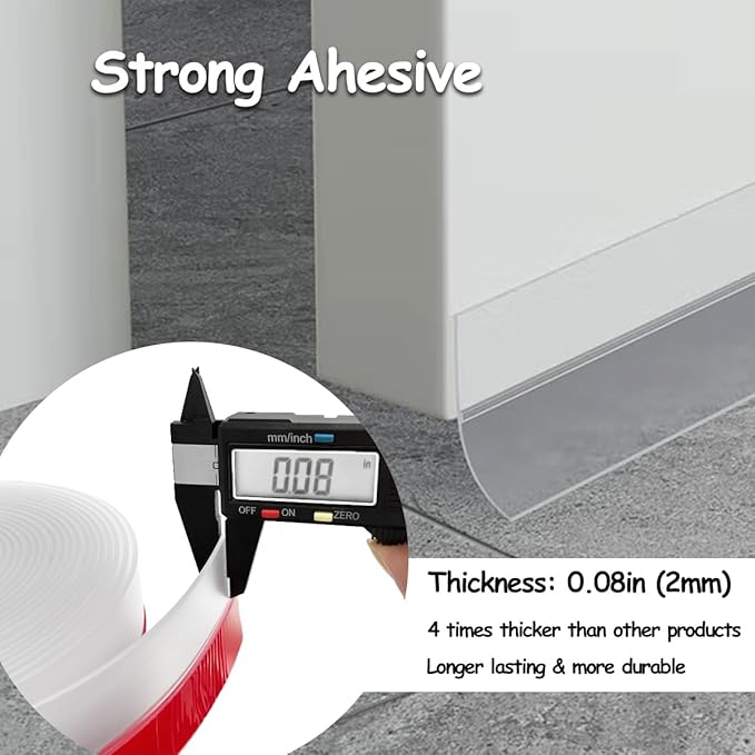 Silicone Weather Stripping, 3 inch x 20 Ft Door Draft Stopper, Windows Seal - Image 2
