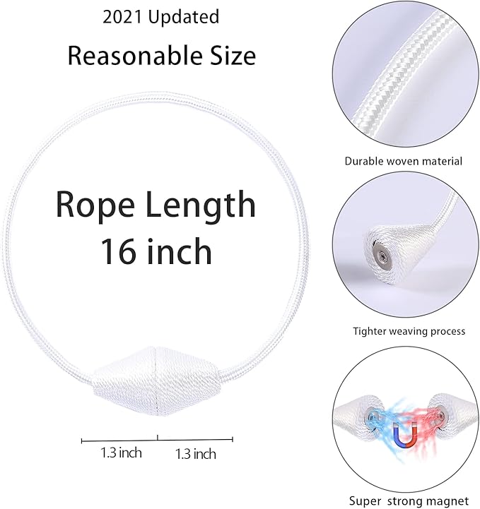2 PCS Magnetic Curtain Tiebacks, European Style Convenient Drape Tie Backs - Image 3