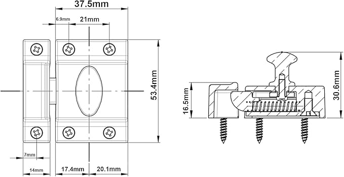 QCAA Traditional Large Oval Turn Cabinet Latch, Solid Brass, - Image 3