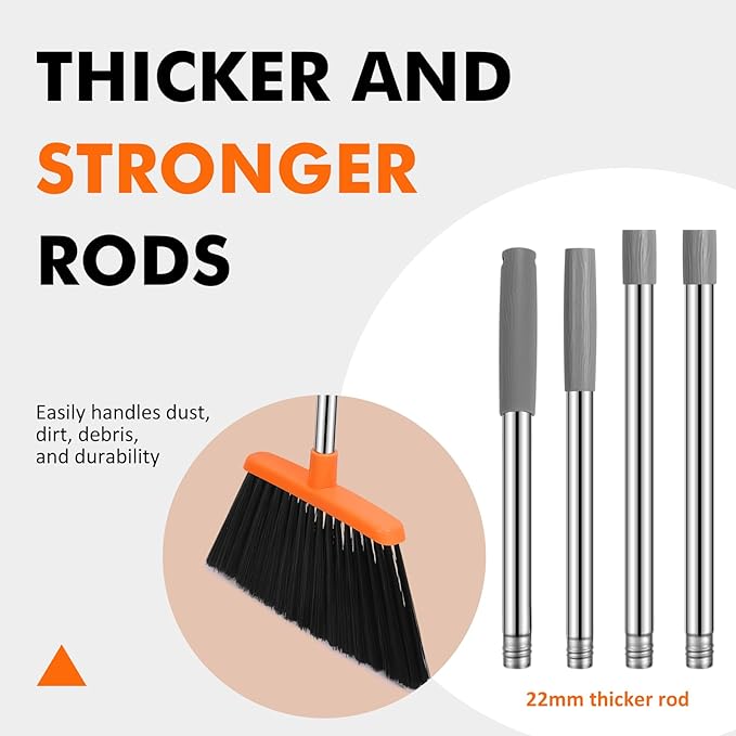NACENA Heavy Duty Broom, 55 Inch Long Handle Outdoor Large Angle Brooms - Image 5